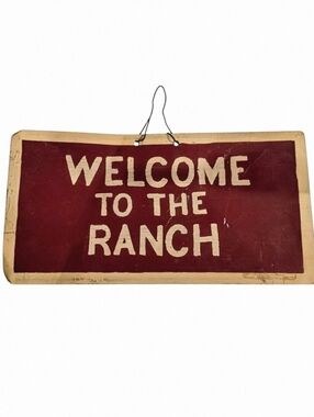 Rustic Vintage 90's Welcome to the Ranch Tin Ready To Hang Sign